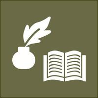 Quill and Book Vector Icon