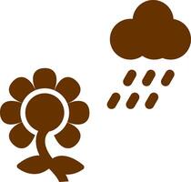 Flower with rain Vector Icon