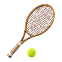 ai generado 3d representación de un tenis raqueta o pelota en transparente antecedentes - ai generado png