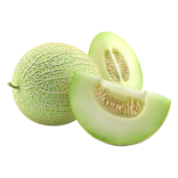 ai genererad 3d tolkning av en skivad cantaloupmelon på transparent bakgrund - ai genererad png