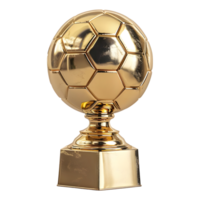 AI generated 3D Rendering of a Soccer Ball Champion Cup on Transparent Background - Ai Generated png