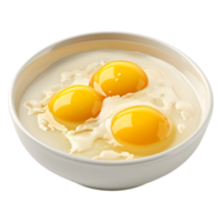 ai generado 3d representación de un huevos en un cuenco en transparente antecedentes - ai generado png