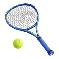 ai genererad 3d tolkning av en tennis racket eller boll på transparent bakgrund - ai genererad png