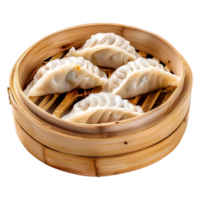 AI generated 3D Rendering of a Dumplings in a Plate on Transparent Background - Ai Generated png