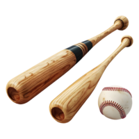 AI generated 3D Rendering of a Baseball Bat with Ball and Gloves on Transparent Background - Ai Generated png