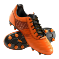 ai gerado 3d Renderização do uma futebol bola ou futebol sapatos kit em transparente fundo - ai gerado png