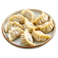 AI generated 3D Rendering of a Dumplings in a Plate on Transparent Background - Ai Generated png
