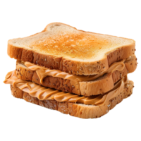 ai gegenereerd 3d renderen van een lekker brood met boter Aan het Aan transparant achtergrond - ai gegenereerd png