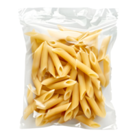 ai genererad 3d tolkning av en pasta eller marconi i en plast paket på transparent bakgrund - ai genererad png