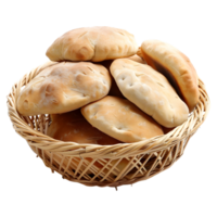 AI generated 3D Rendering of a Pita or Naan Bread on Transparent Background - Ai Generated png