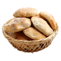 ai généré 3d le rendu de une Pita ou Naan pain sur transparent Contexte - ai généré png