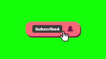 Subscribe Green screen Animation, subscribe button on green background click animation. Subscribe Icon. video