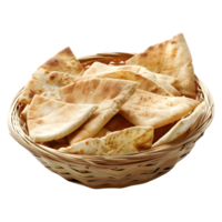 ai genererad 3d tolkning av en pita eller naan bröd på transparent bakgrund - ai genererad png