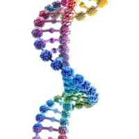 ai gegenereerd 3d renderen van een dns element of molecuul Aan transparant achtergrond - ai gegenereerd png