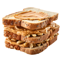 ai generado 3d representación de un tostado un pan con mantequilla en eso en transparente antecedentes - ai generado png