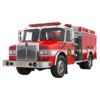 AI generated 3D Rendering of a Firefighter Van on Transparent Background - Ai Generated png