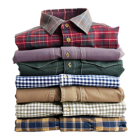 AI generated 3D Rendering of a Stack of Shirts on Transparent Background - Ai Generated png