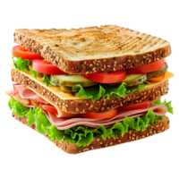 ai généré 3d le rendu de une sandwich sur transparent Contexte - ai généré png
