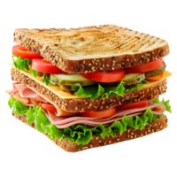 ai généré 3d le rendu de une sandwich sur transparent Contexte - ai généré png