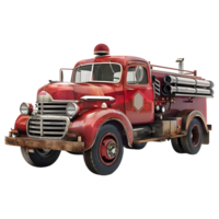 AI generated 3D Rendering of a Firefighter Van on Transparent Background - Ai Generated png