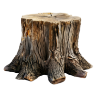 ai generado 3d representación de un de madera tocón de un árbol en transparente antecedentes - ai generado png