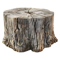 ai genererad 3d tolkning av en trä- stubbe av en träd på transparent bakgrund - ai genererad png