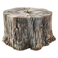 ai généré 3d le rendu de une en bois souche de une arbre sur transparent Contexte - ai généré png