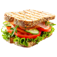 AI generated 3D Rendering of a Sandwich on Transparent Background - Ai Generated png