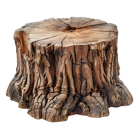 ai généré 3d le rendu de une en bois souche de une arbre sur transparent Contexte - ai généré png