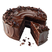 ai gerado 3d Renderização do uma chocolate bolo em transparente fundo - ai gerado png