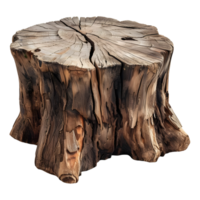 ai generado 3d representación de un de madera tocón de un árbol en transparente antecedentes - ai generado png