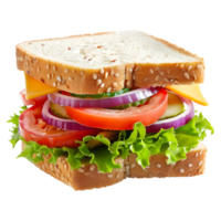 AI generated 3D Rendering of a Sandwich on Transparent Background - Ai Generated png