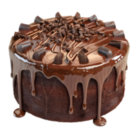 ai generato 3d interpretazione di un' cioccolato torta su trasparente sfondo - ai generato png