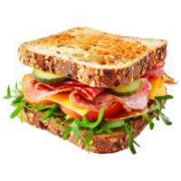 ai generato 3d interpretazione di un' Sandwich su trasparente sfondo - ai generato png