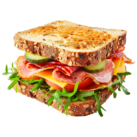 ai generiert 3d Rendern von ein Sandwich auf transparent Hintergrund - - ai generiert png