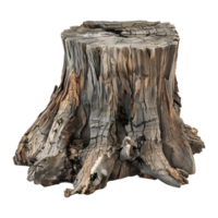 ai generato 3d interpretazione di un' di legno ceppo di un' albero su trasparente sfondo - ai generato png