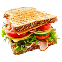 AI generated 3D Rendering of a Sandwich on Transparent Background - Ai Generated png