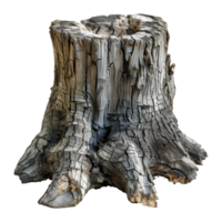 ai generado 3d representación de un de madera tocón de un árbol en transparente antecedentes - ai generado png