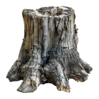 ai généré 3d le rendu de une en bois souche de une arbre sur transparent Contexte - ai généré png