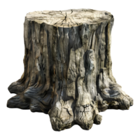 ai generado 3d representación de un de madera tocón de un árbol en transparente antecedentes - ai generado png