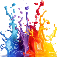 AI generated 3D Rendering of a Water Color Splashes on Transparent Background - Ai Generated png