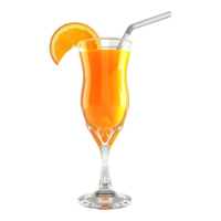 ai généré 3d le rendu de une Orange jus verre sur transparent Contexte - ai généré png