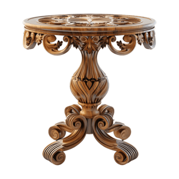 ai generado 3d representación de un Clásico invitado mesa en transparente antecedentes - ai generado png