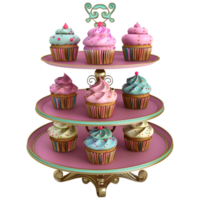 ai generato 3d interpretazione di un' piccolo colorato Cupcake su trasparente sfondo - ai generato png