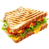 ai gerado 3d Renderização do uma sanduíche em transparente fundo - ai gerado png