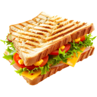 AI generated 3D Rendering of a Sandwich on Transparent Background - Ai Generated png