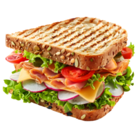 AI generated 3D Rendering of a Sandwich on Transparent Background - Ai Generated png