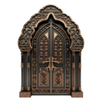 AI generated 3D Rendering of a Hand Crafted Wooden Door on Transparent Background - Ai Generated png