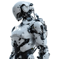 ai gerado 3d Renderização do uma humanóide robô em transparente fundo - ai gerado png