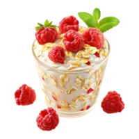 AI generated 3D Rendering of a Berries with Cream in a Bowl on Transparent Background - Ai Generated png